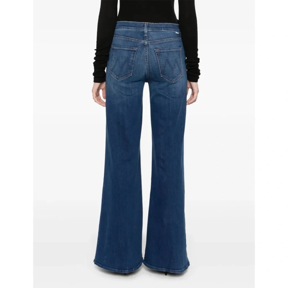 MOTHER The Twister Sneak Wide-Leg Jeans Dark Blue 30